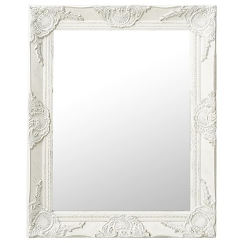 Oglinda de perete in stil baroc, vidaXL, Lemn - 50 x 60 cm, Alb Oglinda de perete in stil baroc, vidaXL, Lemn - 50 x 60 cm, Alb