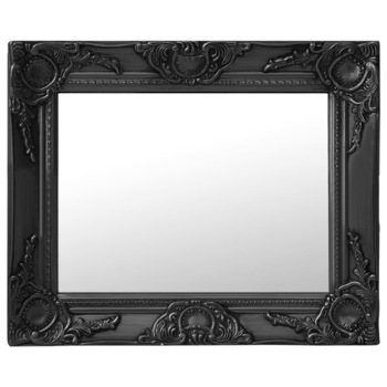 Oglinda de perete in stil baroc, vidaXL, Lemn, 50 x 40 cm, Negru Oglinda de perete in stil baroc, vidaXL, Lemn, 50 x 40 cm, Negru
