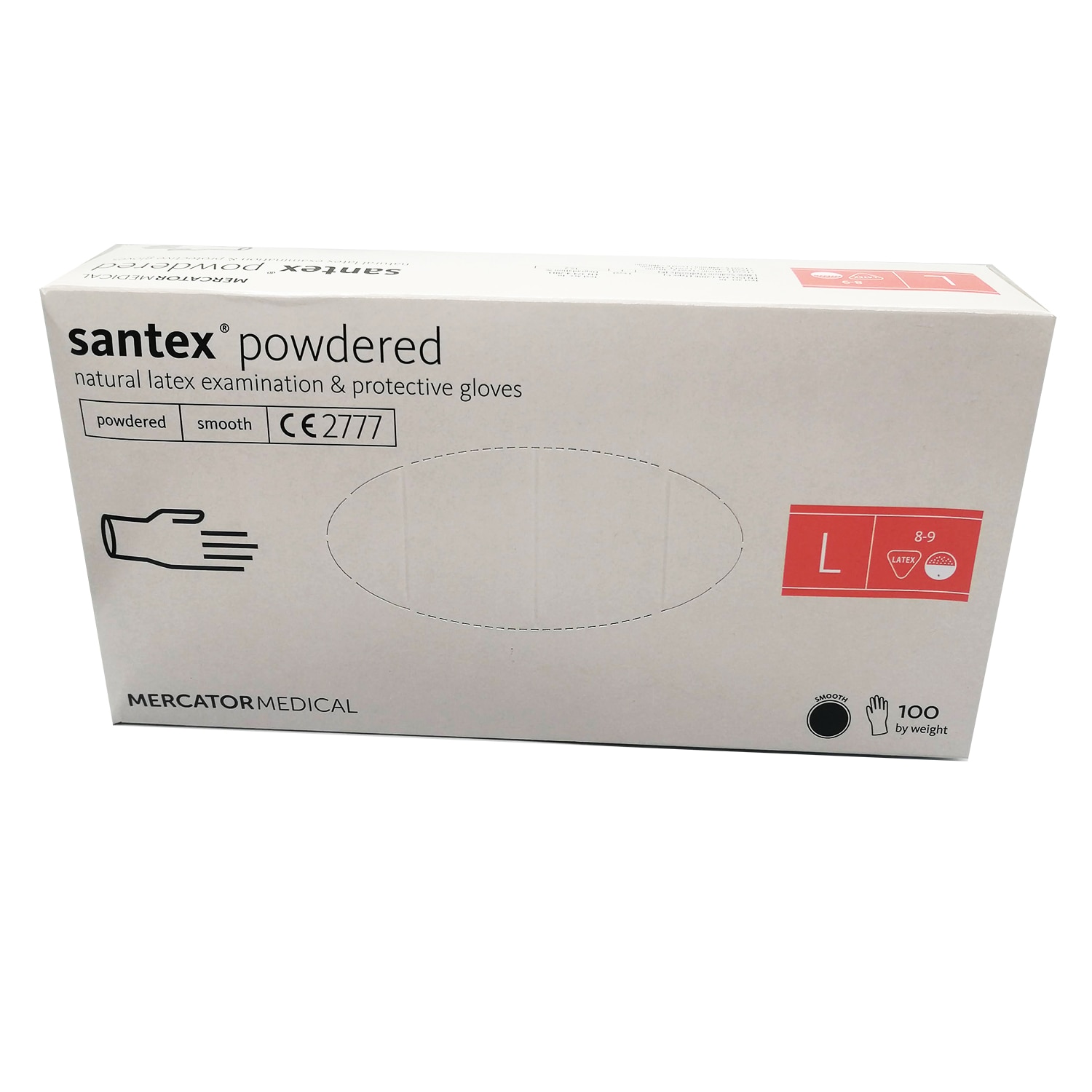 Set 100 bucati manusi latex, medicale, pudrate, crem, marimea L