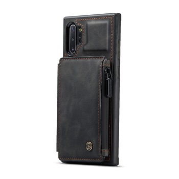 Husa pentru Samsung Galaxy Note 10 Plus, CaseMe, piele cu textura catifelata, back cover, slot carduri, buzunar cu fermoar, protectie RFID, Negru Husa pentru Samsung Galaxy Note 10 Plus, CaseMe, piele cu textura catifelata, back cover, slot carduri, buzunar cu fermoar, protectie RFID, Negru