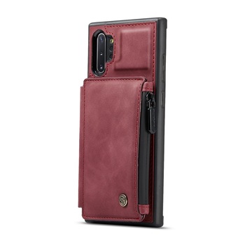 Husa pentru Samsung Galaxy Note 10 Plus, CaseMe, piele cu textura catifelata, back cover, slot carduri, buzunar cu fermoar, protectie RFID, Visiniu Husa pentru Samsung Galaxy Note 10 Plus, CaseMe, piele cu textura catifelata, back cover, slot carduri, buzunar cu fermoar, protectie RFID, Visiniu