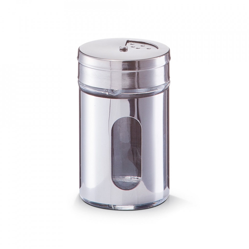 Recipient din sticla si inox,pentru condimente,80 ml.,Zeller