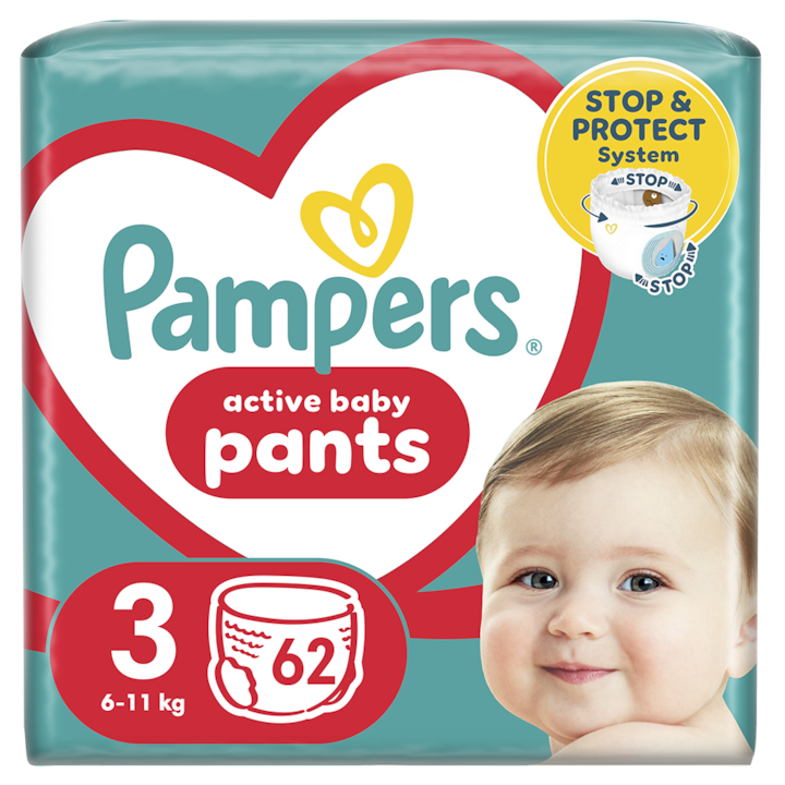 Pampers Pants bugyipelenka, Midi 3, 6-11 kg, Jumbo Pack, 62 db