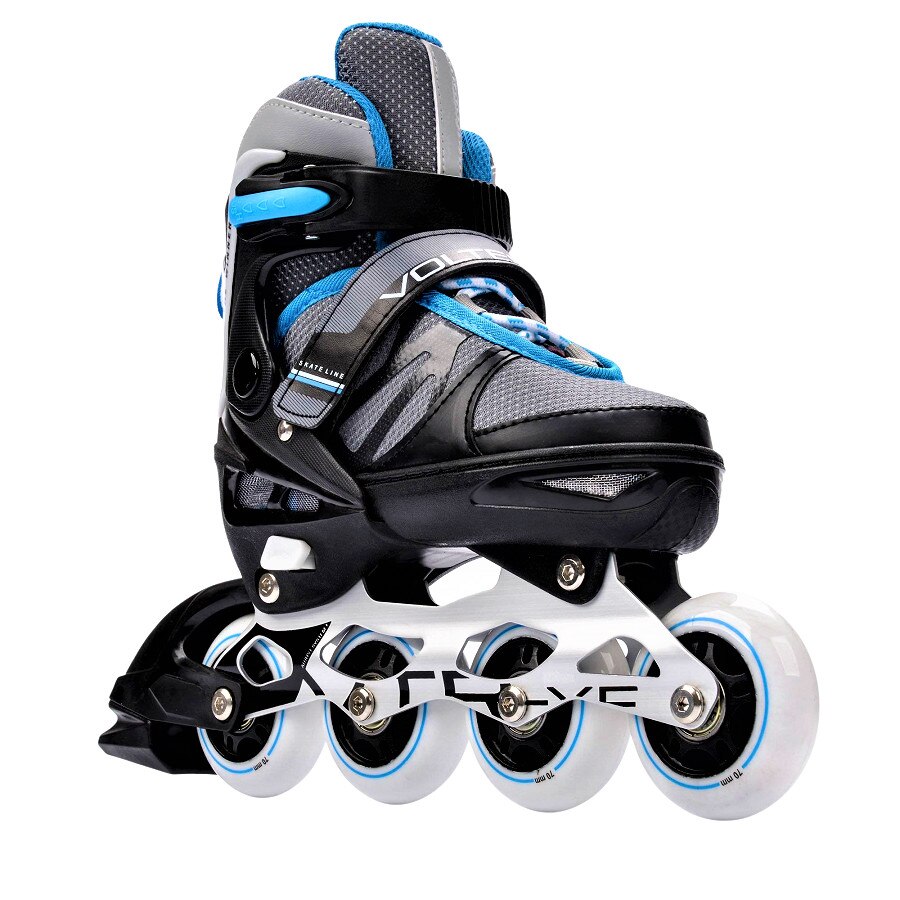 Role reglabile pentru copii,Inline Skates Advance Style,Marimea 34-37 (M),Sistem de fixare 3 in 1,Black Series Ocean Blue