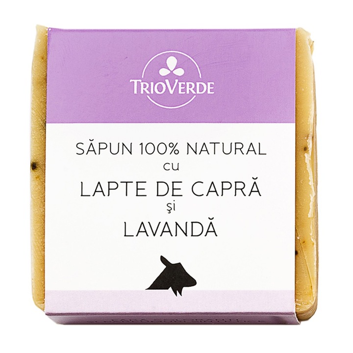 Sapun Natural cu Lapte de Capra si Lavanda 110gr Trio Verde