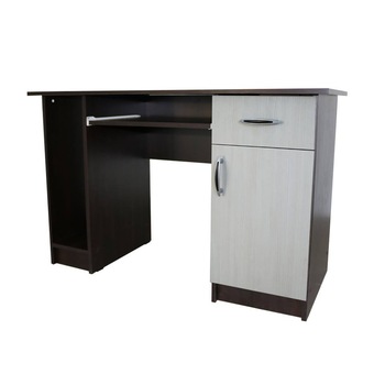Birou Nero cu 1 usa si 1 sertar, Wenge/Brad, 120 x 74 x 60 cm Birou Nero cu 1 usa si 1 sertar, Wenge/Brad, 120 x 74 x 60 cm
