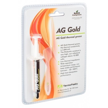 Pasta termoconductoare, cu aur, siringa 3 grame Pasta termoconductoare, cu aur, siringa 3 grame