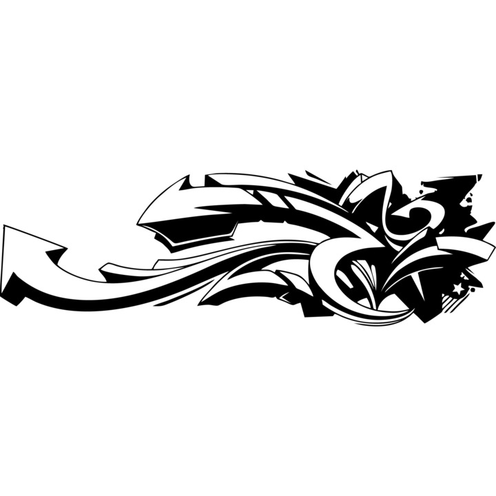 Sticker decorativ auto, Abstract graphiti, 40x13 cm