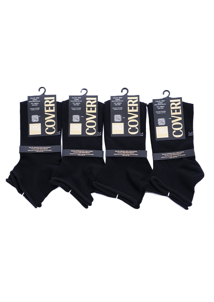 Set 4 perechi sosete dama Enrico Coveri, Negru, Marime unica