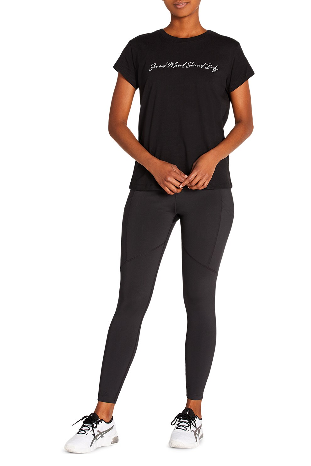 Asics, Tricou cu model grafic pentru fitness SMSB, Negru