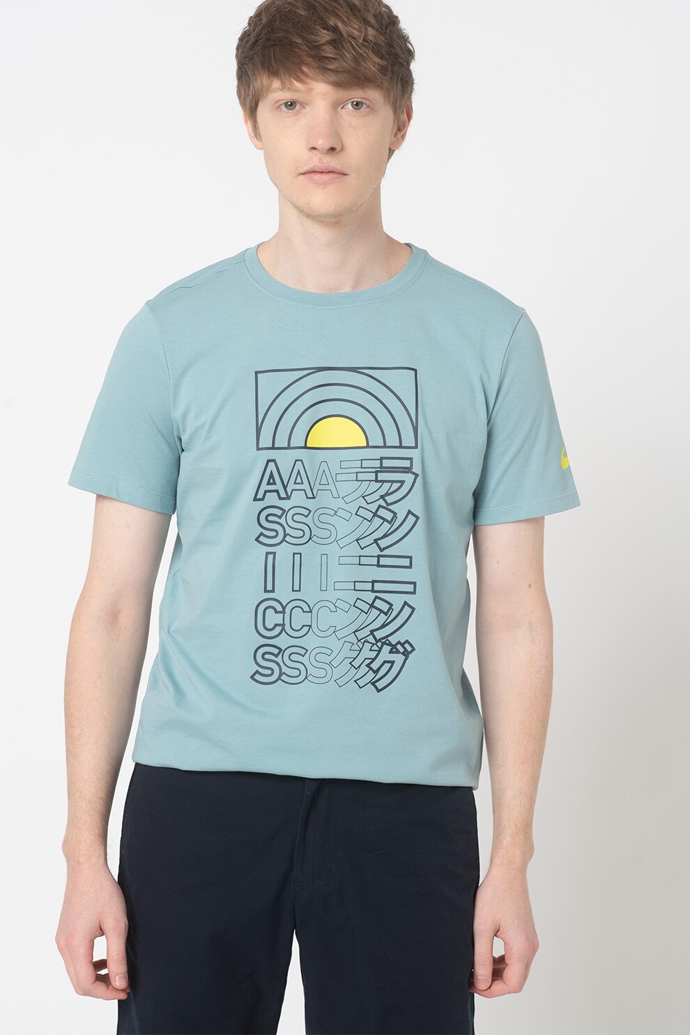 Asics, Tricou pentru fitness Japan Track, Albastru prafuit