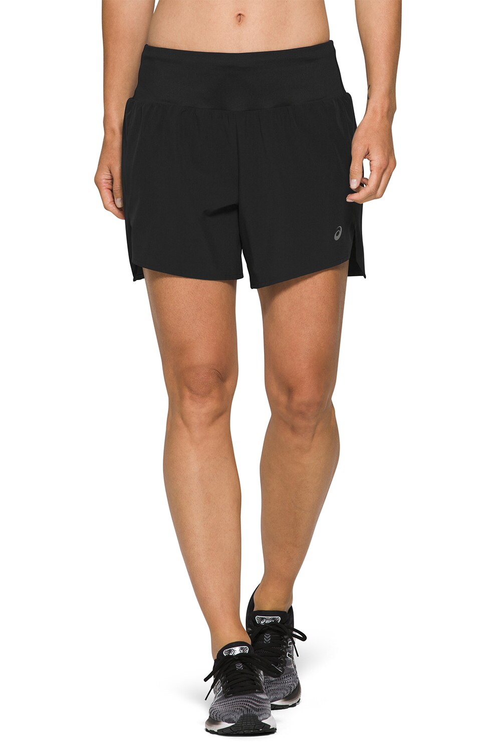 Asics, Pantaloni scurti cu talie ajustabila pentru alergare Road, Negru, XS