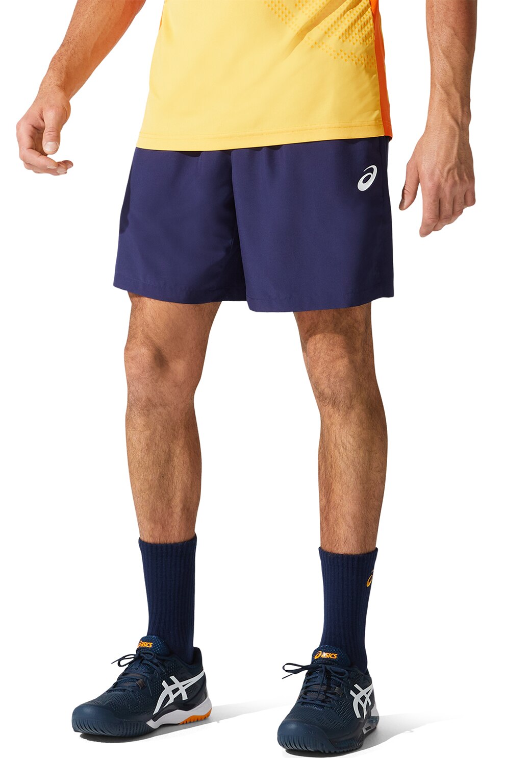 Asics, Pantaloni scurti pentru tenis Court, Albastru inchis, S