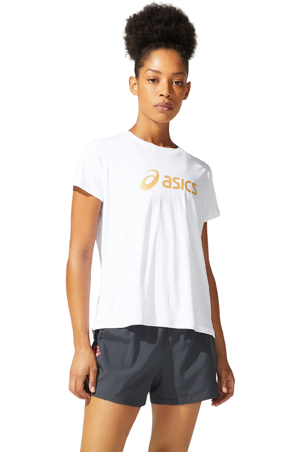 Asics, Tricou cu imprimeu logo pentru alergare Sakura, Alb
