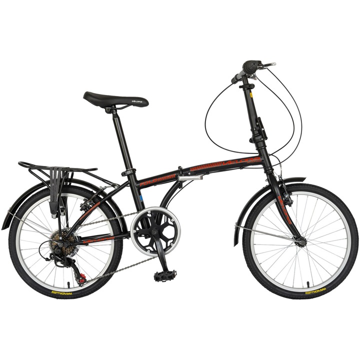 Велосипед 20 Velors V2054B, Сгъваем, Черен/Червен