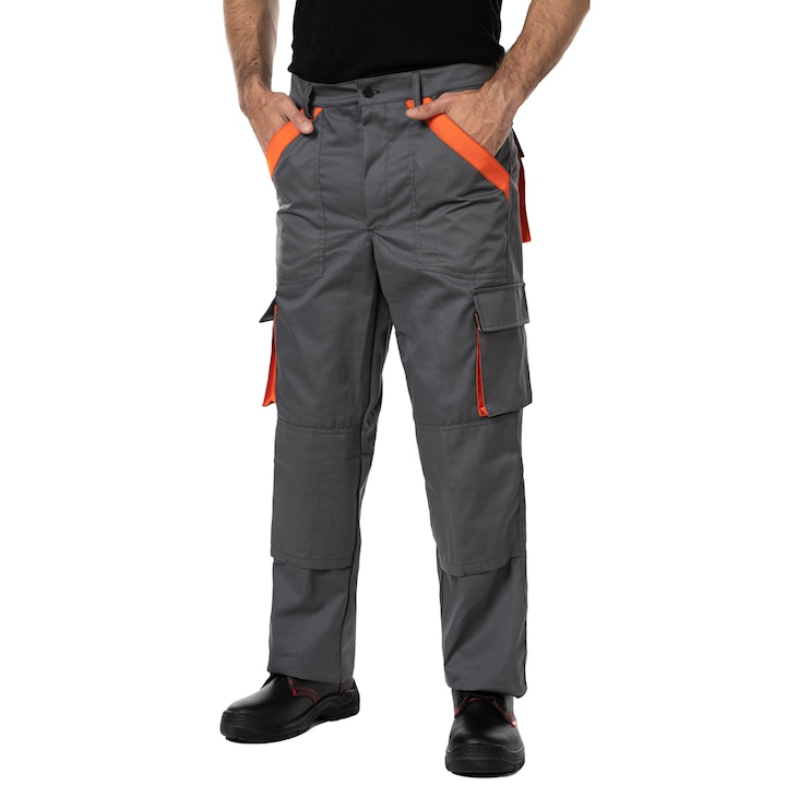 Мъжки работен панталон Mazalat Pro 240 гр. Произведено в България, Grey-orange 44