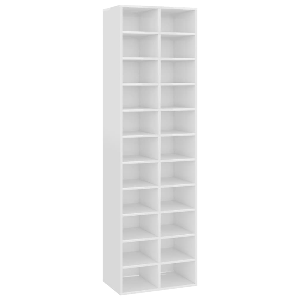 Pantofar cu 22 de compartimente vidaXL, PAL, 54 x 34 x 183 cm, Alb