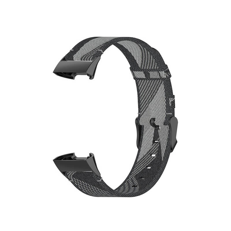 Curea de schimb Edman pentru Fitbit Charge 3 / 4 / 3 SE, material textil, Negru