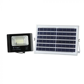 Proiector LED cu panou solar V-TAC 8573, telecomanda inclusa, 12W, 550 lm, lumina alba (4000K), acumulator 5000 mAh, IP65, Aluminiu, Negru Proiector LED cu panou solar V-TAC 8573, telecomanda inclusa, 12W, 550 lm, lumina alba (4000K), acumulator 5000 mAh, IP65, Aluminiu, Negru