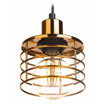 Lampa suspendata, Loft, metal, sarma, cupru, 12 cm Lampa suspendata, Loft, metal, sarma, cupru, 12 cm