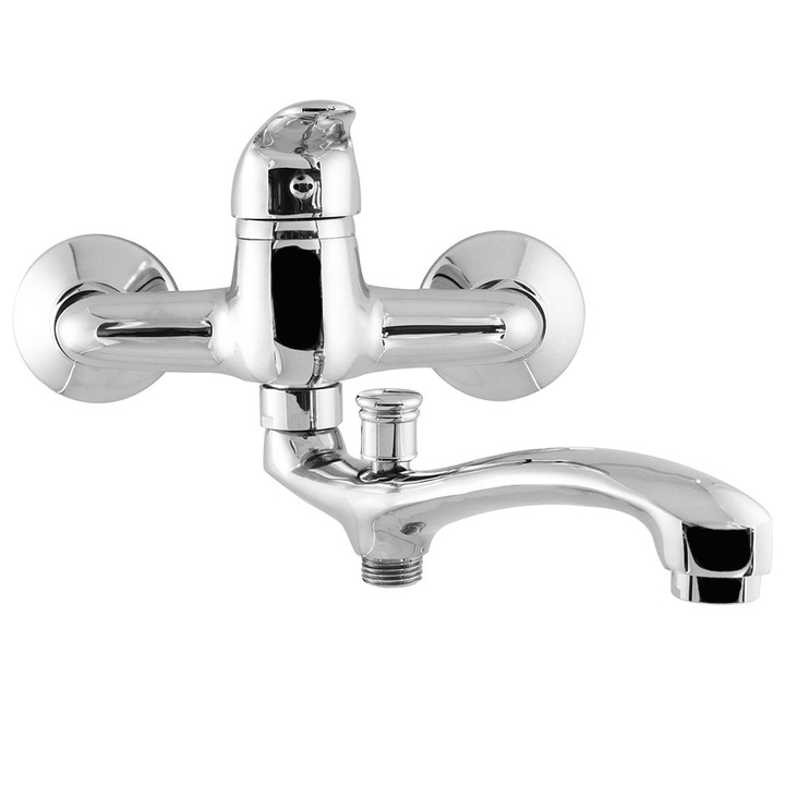 Baterie de cada cu teava lunga, Smack, 6115 S, alama, crom, para si furtun inclus