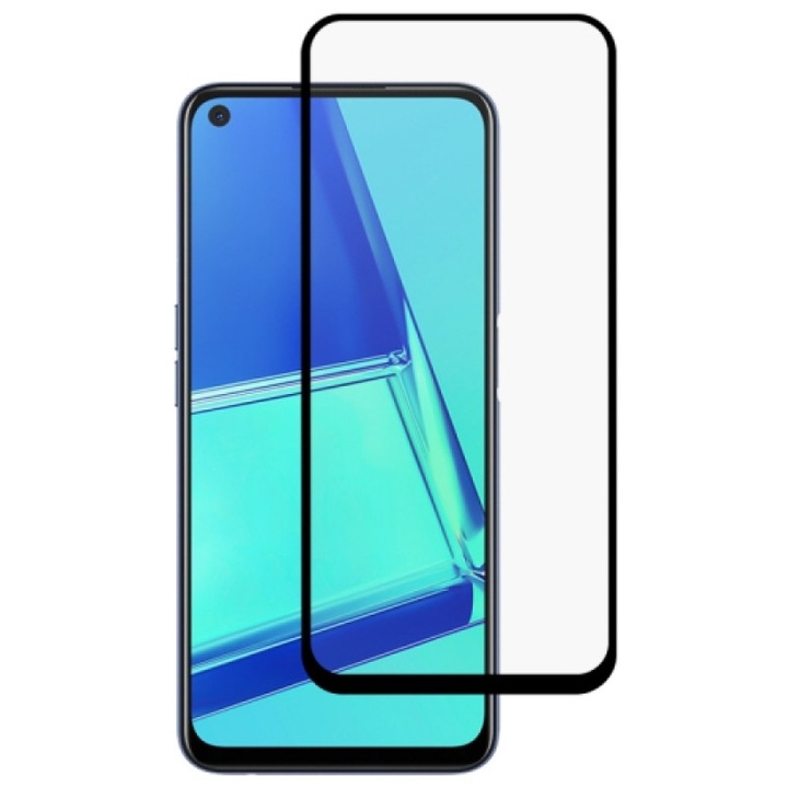 Folie Sticla securizata pentru Oppo A72, Gold Market®, Full Glue, Negru