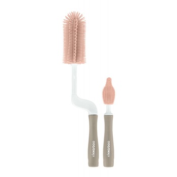 Set KikkaBoo perii pentru biberoane cu peri din silicon pink Set KikkaBoo perii pentru biberoane cu peri din silicon pink