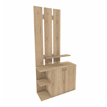 Cuier hol iMK® cu 6 agatatori si comoda, stejar bardolino, 92 x 37 x 200 cm Cuier hol iMK® cu 6 agatatori si comoda, stejar bardolino, 92 x 37 x 200 cm