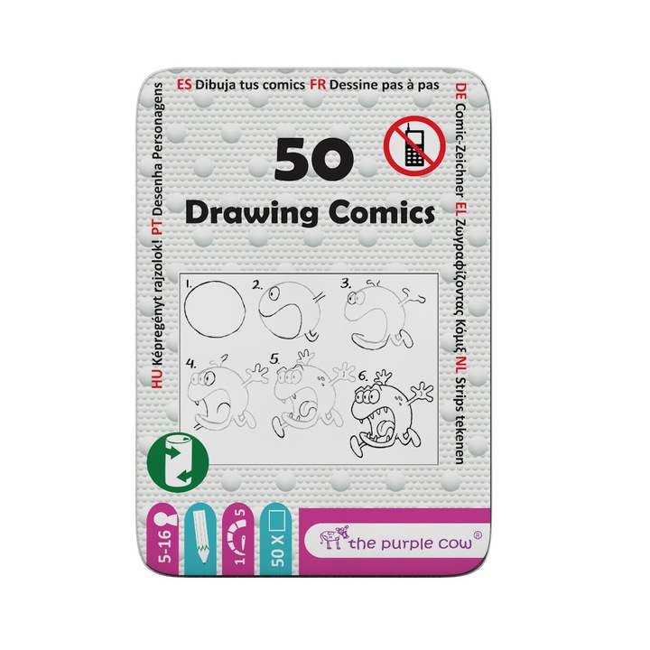 Настолна игра - Game - Fifty - Drawing Comics, Multicolor, 5 години+