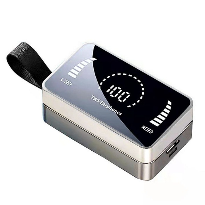 Безжични слушалки H3 Earbuds design 2021, марка Pyramid®, Bluetooth 5.0, 9D HiFi стерео, TWS, телефонни разговори, съвместими IOS Samsung iPhone Android Huawei Xiaomi, БЯЛО, H30TWS