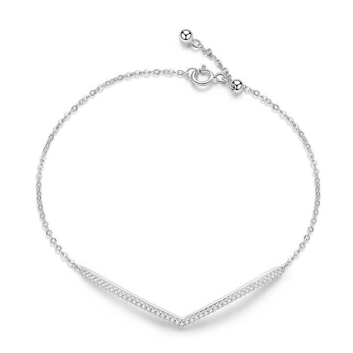 Bratara tip lant, forma wishbone, argint 925‰, Luss