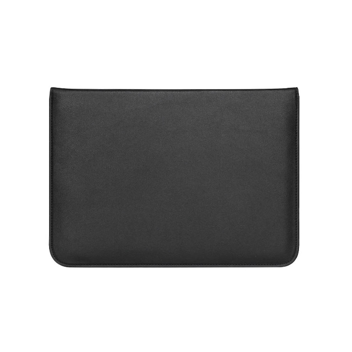 Husa din piele pentru Macbook Air/Pro, Capac cu Magnet, Ecran 13-14 inch, Negru