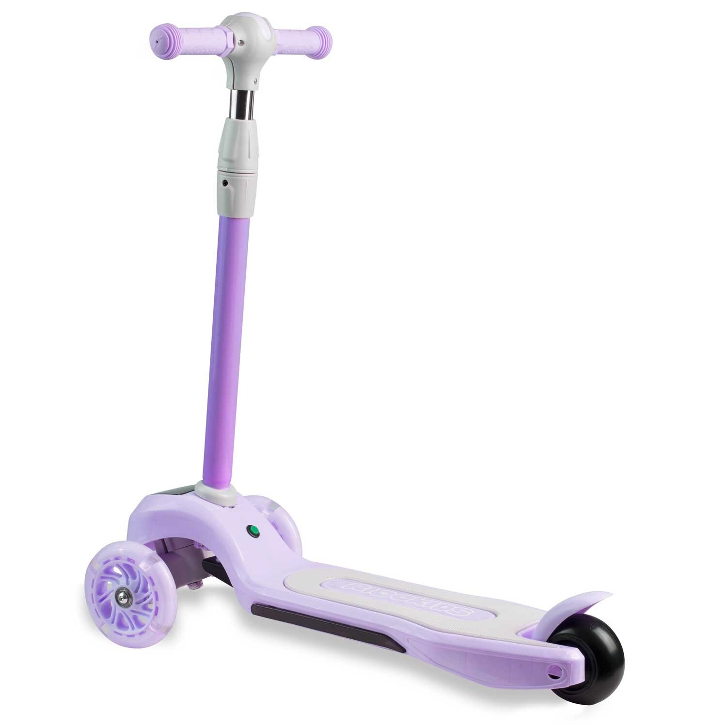 Scooter cu trei roti Ricokids, pentru copii, cu iluminare led, mov/alb