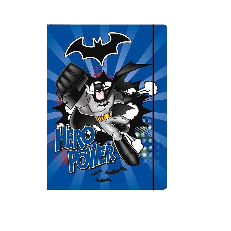 Dosar carton cu elastic Batman 26x35 cm Multicolor
