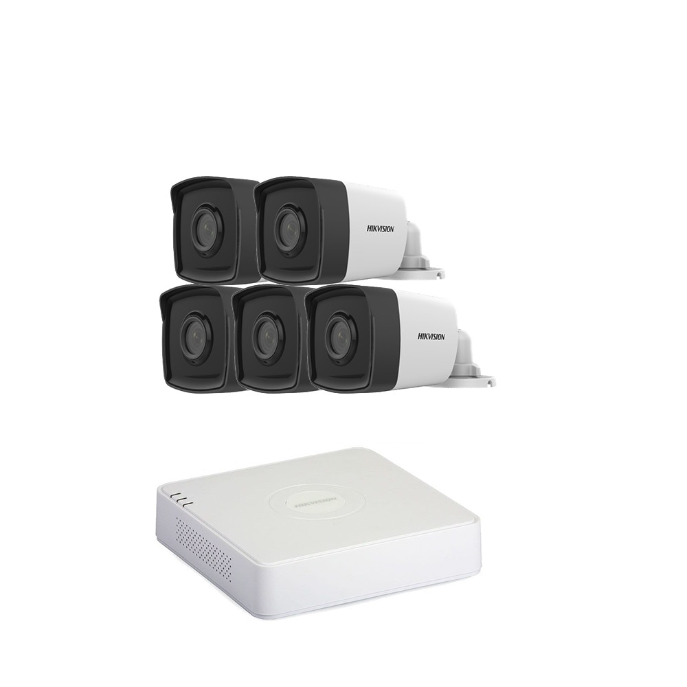 Kit Supraveghere full HD 1080P cu 5 Camere Exterior Exir 40m + DVR 8 canale video / 1 canal audio