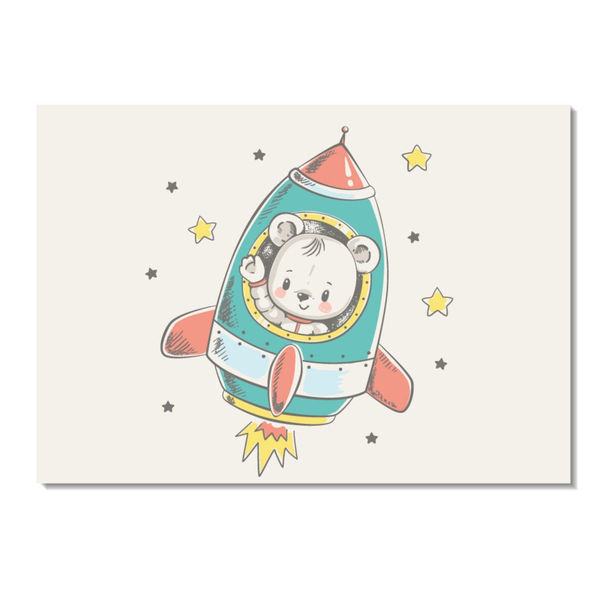 Tablou canvas,model catel in racheta,dimensiune 35 x 25 cm