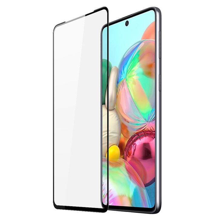 Samsung Galaxy A71 Dux Ducis All Glass teljes kijelzős tokbarát üvegfólia, Fekete keret