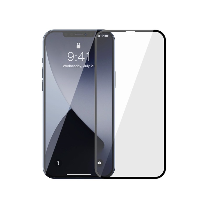 Протектор за телефон Baseus 2 броя Full Screen 0.3mm за iPhone 12 Mini, черен