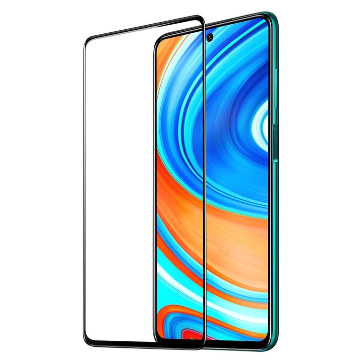 Xiaomi Redmi Note 9S / Note 9 Pro Dux Ducis All Glass teljes kijelzős tokbarát üvegfólia, Fekete keret