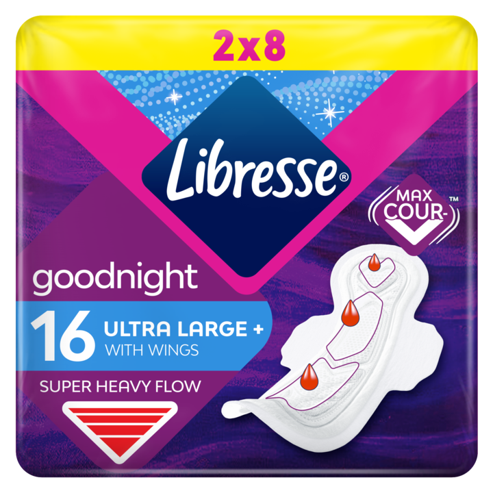 Libresse Ultra Large Goodnight szárnyas egészségügyi betét, éjszakai használatra 2 x 8 db
