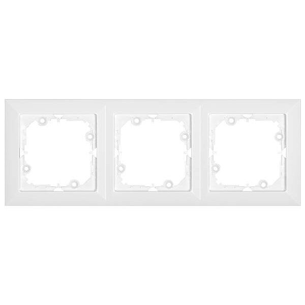 PERLA Rama orizontala 3 posturi, alb
