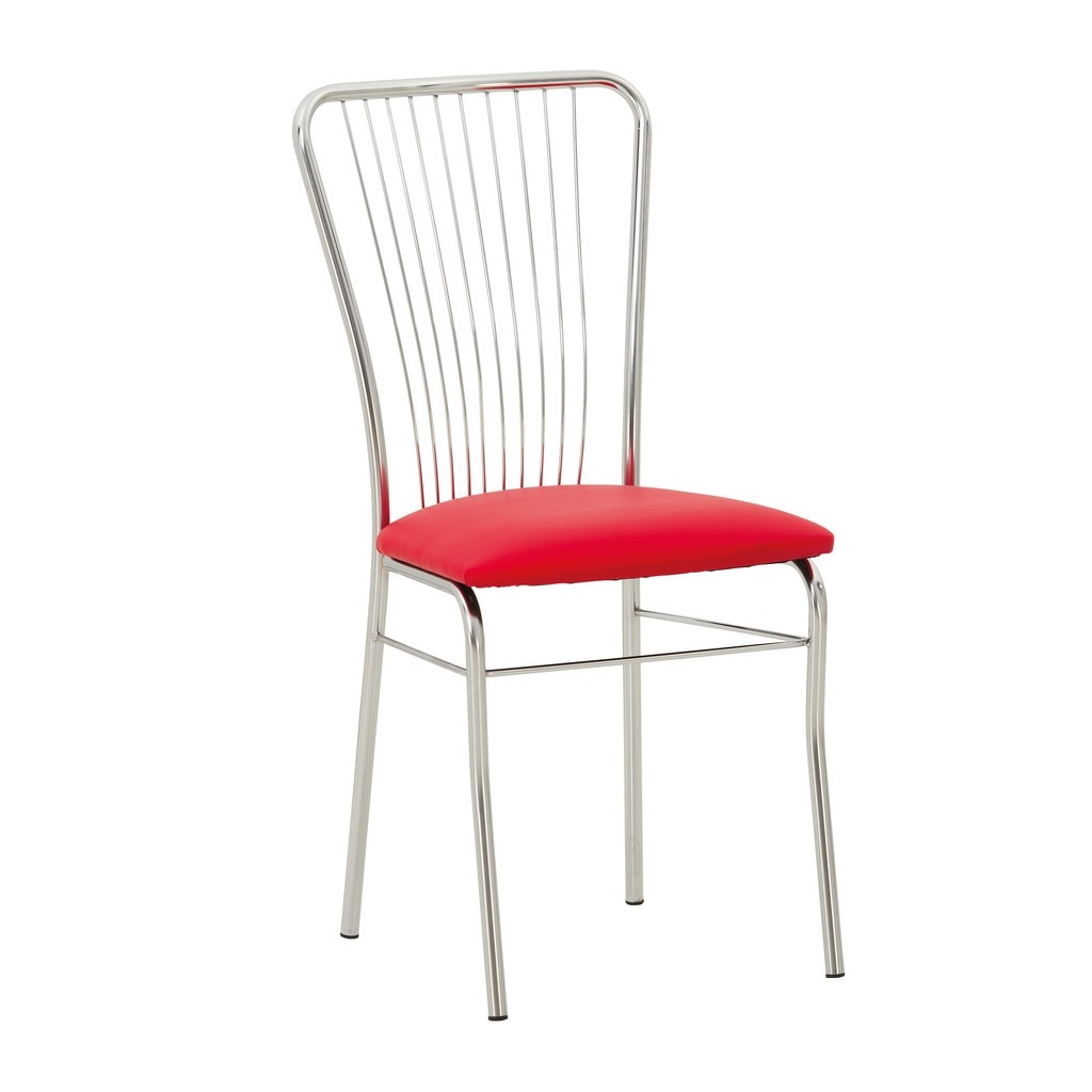 Scaun bucatarie NERON, Rosu piele ecologica