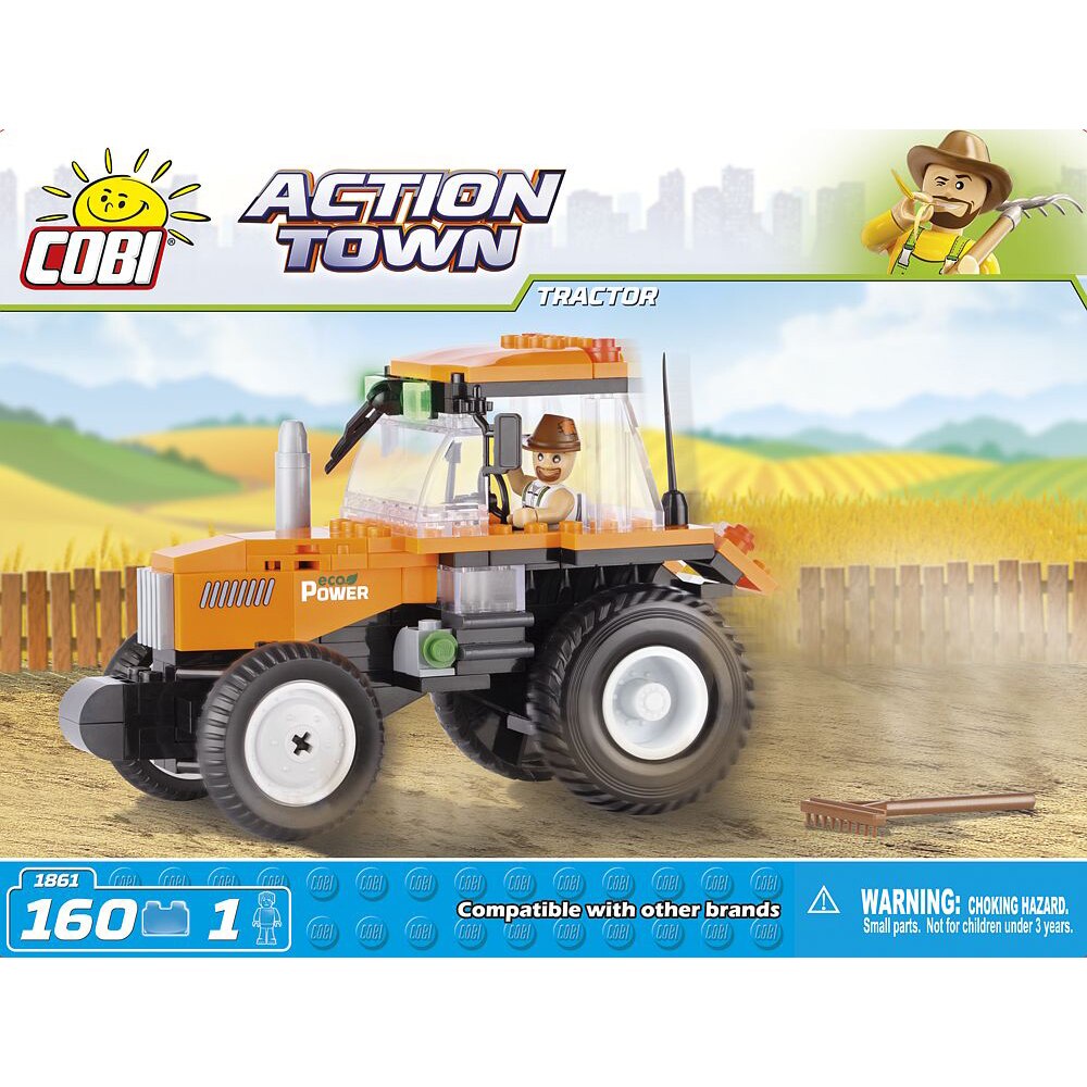 Set de construit Cobi Action Town, Ferma, tractor