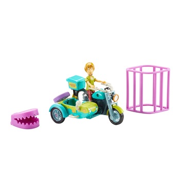 Set figurine Scooby Doo, Shaggy si Motocicleta cu atas Set figurine Scooby Doo, Shaggy si Motocicleta cu atas
