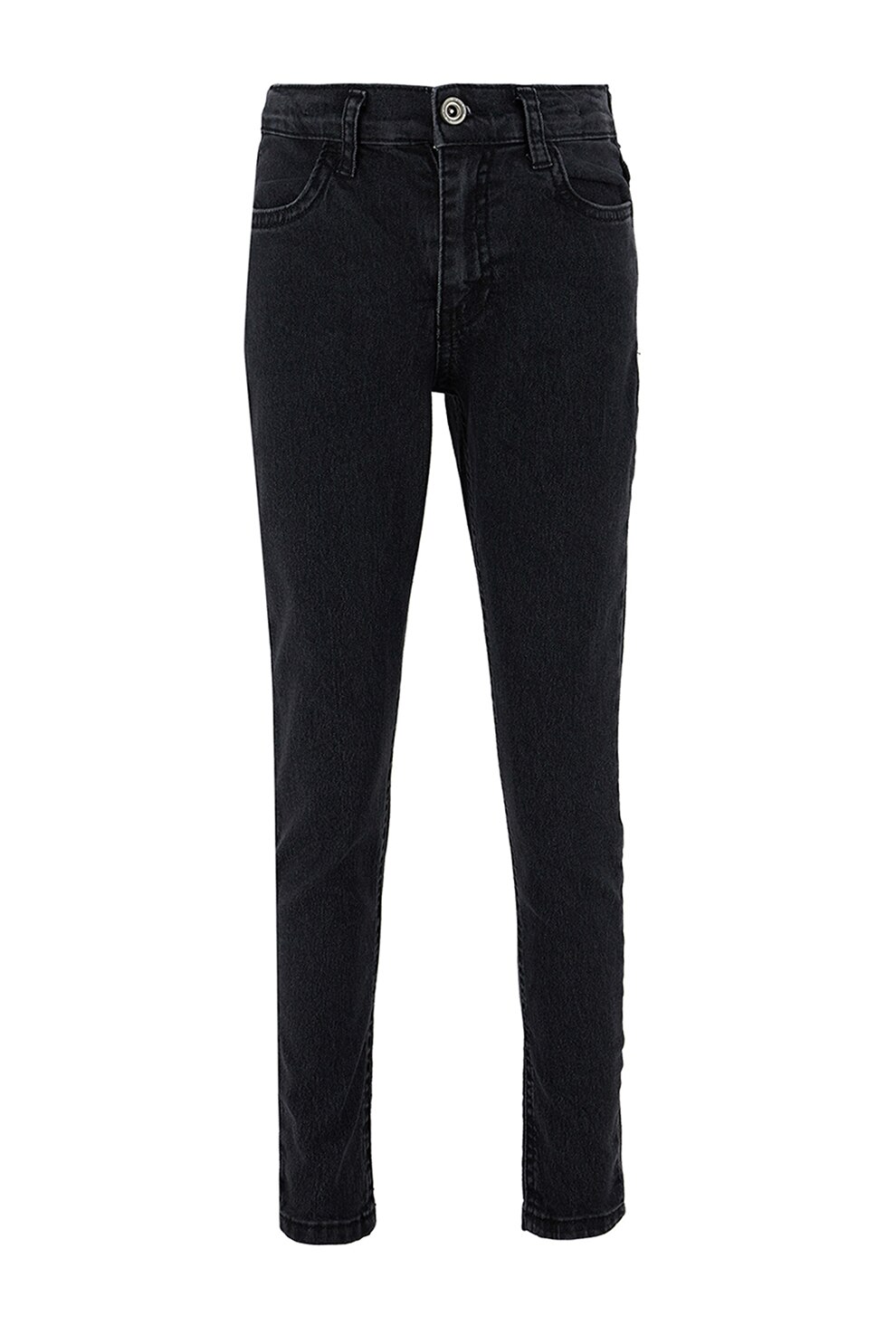 DeFacto, Blugi slim fit cu talie inalta, Negru stins