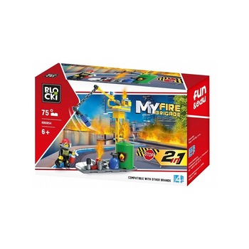 Set de construit Blocki My Fire Brigade, Utilaj Pompieri ,75 piese Multicolor, 6 ani + Set de construit Blocki My Fire Brigade, Utilaj Pompieri ,75 piese Multicolor, 6 ani +