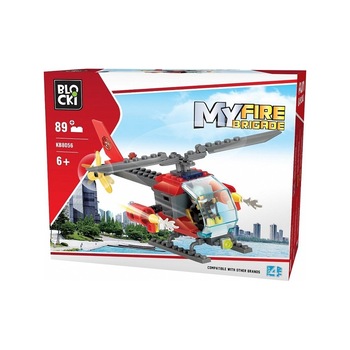 Set de construit Blocki My Fire Brigade, Elicpoter Pompieri, 89 piese Multicolor, 6 ani + Set de construit Blocki My Fire Brigade, Elicpoter Pompieri, 89 piese Multicolor, 6 ani +