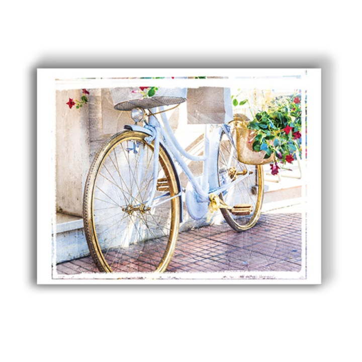 Tablou canvas - Golden bike photo, 50x70 cm