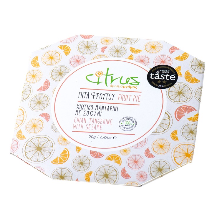 Placinta cu mandarine din insula Chios, 100% natural, hand made, 70 g