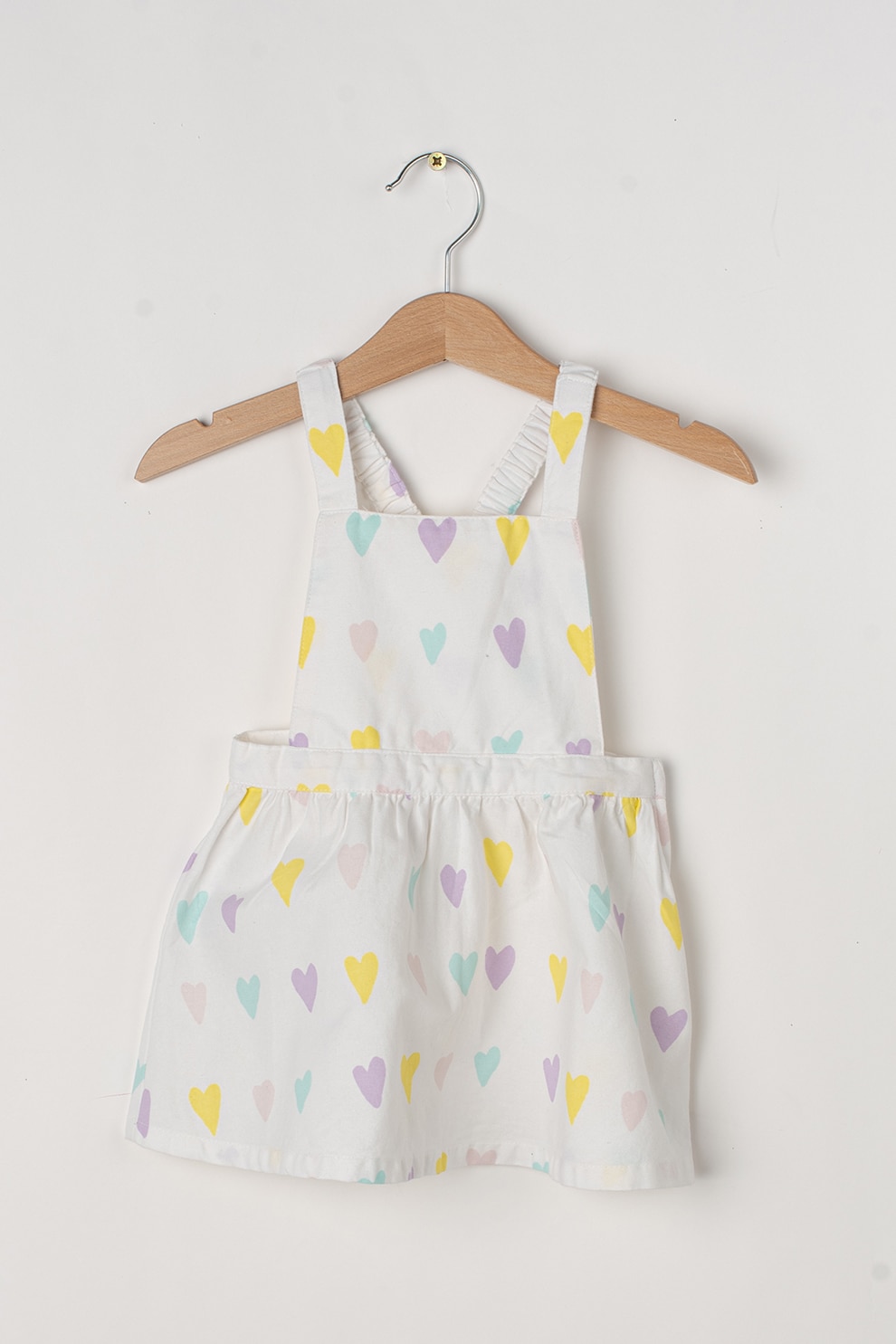 United Colors of Benetton, Rochie tip sarafan din bumbac cu imprimeu, Alb/Roz/Albastru